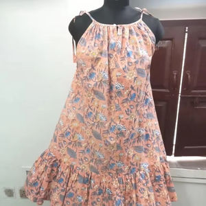 Indien main bloc coton robe pour femmes imprimé fleuri été fête porter Boho Style décontracté translucide cadeau personnalisé - Product Image 1