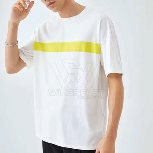 Prix raisonnable en gros 100% coton coupe ample imprimé T-shirts pour hommes Logo personnalisé unisexe t-shirts - Product Image 6