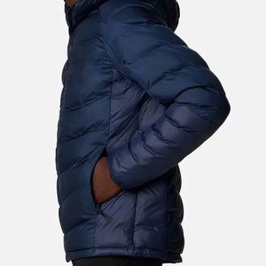 Chaqueta acolchada de piel de oveja de calle alta para hombre personalizada de invierno, impermeable, transpirable, ligera, con cremallera y capucha - Product Image 3