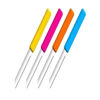 Meilleure qualité prix bas usine vente en gros fourniture directe de couteau de cuisine en acier inoxydable à manche en plastique avec manche multicolore
