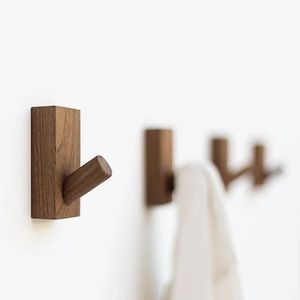 Oak <b>Wood</b> Wall Hooks. Wooden Wall Hanger. Coat Hook. <b>Towel</b> Hanger. Hat rack Decor Wall Hook Rack, Modern Wooden Coat Hanger. - Product Image 5