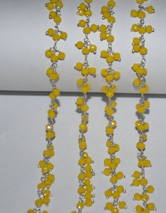 Top Quality Silver Plated Yellow Cluster Glass Beads Cluster <b>Rosary</b> Chain Thick <b>Rosary</b> Chain for Jewelry Bracelet Making - Product Image 6