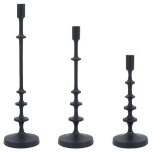 Modern Design Set of 3 <b>Black</b> High Quality Metal Candle <b>Holder</b> Stand Sleek Minimal Design Handmade for Home Decorative Lighting - Product Image 1