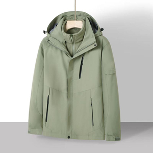 แจ็กเก็ตกลางแจ้งแบบแยกออกได้ใช้ได้ทั้งชายและหญิงกันลมกันน้ำชุดสามชิ้นให้ความอบอุ่นสำหรับการเดินป่าของผู้ชาย - Product Image 4