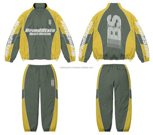 Survêtement coupe-vent zippé pour homme personnalisé, veste de sport en nylon pour jogging, tenue grande taille avec fonction coupe-vent - Product Image 1