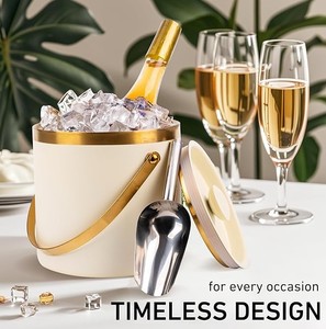Elegant Stainless Steel <b>Ice</b> <b>Bucket</b> <b>with</b> <b>Lid</b> and Gold Handle Soft Matte Finish Insulated Design for Luxury Home Bar Entertaining - Product Image 3