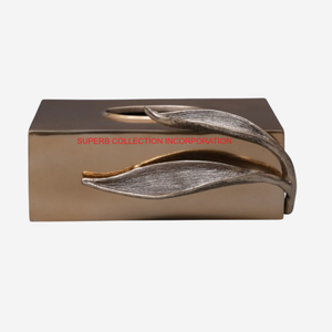 Boîte à mouchoirs en aluminium de qualité créative avec finition dorée Calla Lily Branch Fancy Kitchen Countertop Boîte à mouchoirs en métal Porte-serviettes - Product Image 6