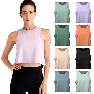 Top court sans manches pour femme, uni, en polyester, logo personnalisé, style mignon - Commande minimum de 2 pièces - Product Image 4