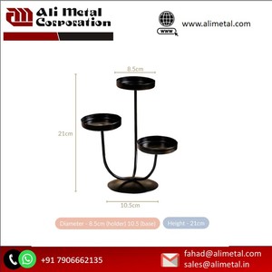 Antique Metal Tall <b>Candle</b> <b>Holder</b> Set Table Centerpiece Decor Black <b>Candles</b> Decoration Stands for Christmas Occasions - Product Image 6