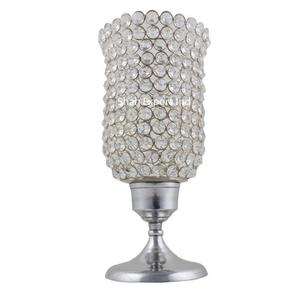 Portavelas de huracán plateado de cristal acrílico brillante de lujo para el hogar y la boda centros de mesa decorados - Product Image 1