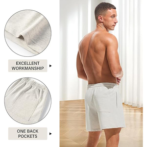 Pantalones Cortos de Lana para Hombre, Ligeros, Suaves, 100% Algodón, Cintura Elástica, Casuales, Cómodos, Duraderos, para Uso Interior, Color Sólido - Product Image 4