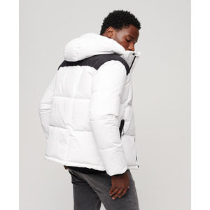 Venta al por mayor 100% chaqueta de invierno de poliéster para los hombres Stand Collar Puffer Puff Zip-up con logotipo personalizado impermeable cálido - Product Image 2