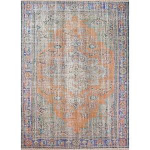 Vintage Large Area Hand Knotted <b>Wool</b> Rugs <b>Red</b> & Orange Medallion Pattern for Home Living Room or Hallway-Pae-2622 - Product Image 1