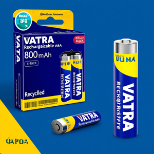 Pilas Recargables Varta AAA NiMH 800mAh, Paquete de 4, Recicladas - Product Image 3