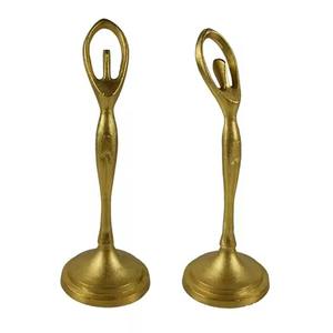 Premium Quality Sculpture <b>Standing</b> Pose Office Table Top Human Statue With Gold High Finishing - Product Image 1