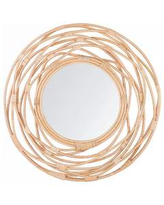 Modern Style <b>Rattan</b> Collection <b>Mirror</b> in Woven <b>Rattan</b> with Bronze Color Design Perfect for Decorative Wall Hanging - Product Image 2