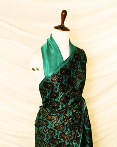 Usage quotidien unisexe Pure Dupion soie Sari Organza Salwar Kameez beau Design Floral indien pakistanais fête porter UDDUP marque - Product Image 3