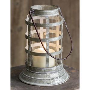 Venta al por mayor elegante vela de hierro linterna acabado brillante vidrio mango de metal Navidad hogar Interior decoración exterior con - Product Image 3