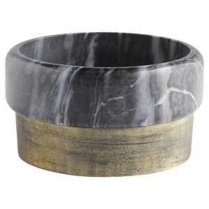 Nambe Chevron bol à fruits élégant marbre et bois design moderne plat de service bol à fruits unique base en bois pièce maîtresse décorative - Product Image 5