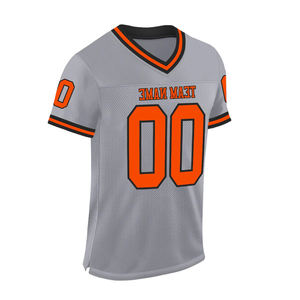 Camiseta de fútbol transpirable con paneles de malla Pantalones cortos de color gris Camiseta de fútbol americano unisex con mangas para jóvenes y adultos - Product Image 1