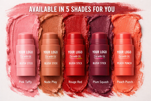 Fard à joues liquide brillant de haute qualité, vegan, imperméable, biologique, à haute pigmentation, foncé/moyen, en marque propre OEM - Product Image 3