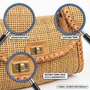 Bolso Bandolera de Yute Tejido a Mano con Ribete de Cuero para Mujer, Estilo Boho Vintage, Reutilizable, Venta al Por Mayor de Fábrica OEM - Product Image 2