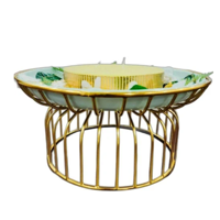 Support de gâteau luxueux en métal plaqué or nouveau Design pièce maîtresse de mariage et décoration de table pour des occasions précieuses