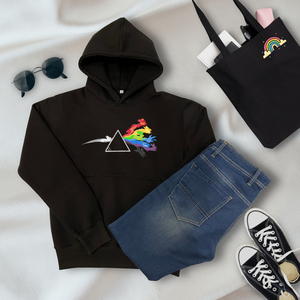 เสื้อฮู้ดดี้ผ้าฟลีซคอตตอน 100% ขายส่ง สีดำล้วน ทรงโอเวอร์ไซส์ ใส่สบาย ไซส์ใหญ่ สไตล์สตรีทแวร์ เสื้อกันหนาวแฟชั่นลำลอง - Product Image 2