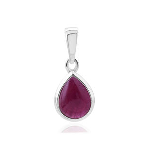 Handmade hot selling classic fashion 925 sterling <b>silver</b> ruby gemstone pendant <b>necklace</b> ready stock wholesale price pendants - Product Image 1