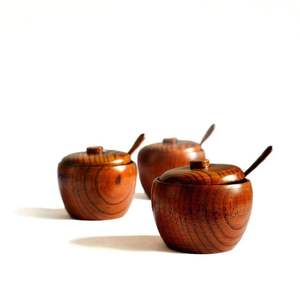 Meilleure vente bol à condiments en bois de luxe salière et pot à épices en bois naturel ustensiles de cuisine de haute qualité outils Gadget - Product Image 1