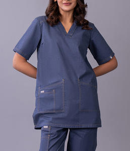 Conjuntos de Uniformes de Verano a la Moda con Blusa de Manga Corta y Pantalones Jogger, Personalizables con Logotipo OEM para Salones de Belleza y Personal de Hospital - Product Image 1