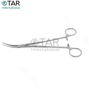คีมห้ามเลือดหลอดเลือดหัวใจตีบ20.0ซม. คีมผ่าตัดแบบโค้งเล็กน้อยทำจากสเตนเลสสตีลเครื่องมือทางการแพทย์ในห้องปฏิบัติการสัตวแพทย์ - Product Image 6
