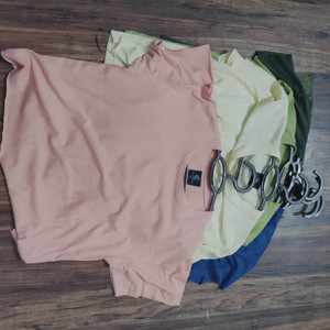 Proshah Boxy เสื้อยืดผู้หญิง,เสื้อยืดสตรีสีโรสโกลด์พีชผ้าฝ้ายความยาวปานกลาง100% - Product Image 6