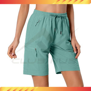 Pantalones cortos de Yoga atléticos para exteriores para mujer, de cintura alta, transpirables, ligeros, de secado rápido, deportivos, informales, con bolsillos y cremallera - Product Image 4