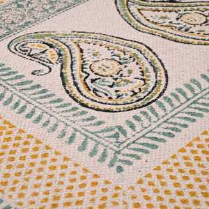 Beautiful Peacock Pattern Designer <b>Carpet</b> Bohemian Cotton Kilim Dhurries Hand Block Pattern for Home Living Room <b>Garden</b> Decor - Product Image 1