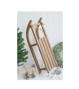 รถเลื่อนซานต้าทำจากไม้อุปกรณ์คริสต์มาสรถเลื่อนไม้มะม่วงตกแต่งกลางแจ้ง - Product Image 1