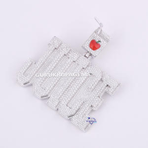 Colgante de letra más vendido, diseño personalizado, colgante de diamante cultivado en laboratorio de oro blanco de 14 KT, claridad VVS - Product Image 5