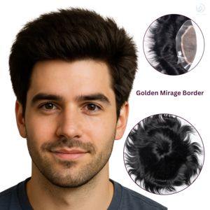 Tupé Mirage Border Premium para hombres Parche de cabello Remy indio con técnica de PU Grado de cabello de alta calidad - Product Image 2