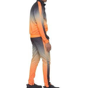 Chándales de dos piezas de color sólido para hombre, ropa informal con cuello con capucha para invierno, venta al por mayor, traje deportivo de sublimación - Product Image 2