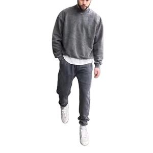 Sudadera personalizada con efecto acid wash para hombre, estilo oversize vintage, cuello redondo, forro polar de 400GSM, sudaderas para hombre HECHAS POR BS 2026 - Product Image 2