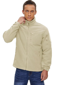 Veste polaire de chasse d'hiver décontractée pour hommes, fermeture éclair complète, multi-poches, peau de mouton lavée, sweats chauds d'extérieur - Product Image 5