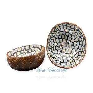 Juego de cuencos de cáscara de coco natural hechos a mano, cuenco redondo ecológico, cuchara, cubiertos para ensalada de frutas, fideos a granel hechos en Vietnam - Product Image 4