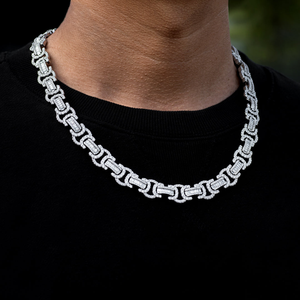 Cadena cubana de Miami de 14mm de alta calidad, cadena helada, cadena de plata 925 VVS Moissanite, cadena de diamantes, collar de eslabones cubanos para hombres - Product Image 3