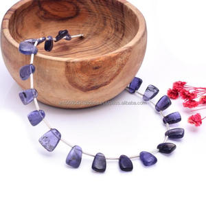 Meilleures perles d'iolite naturelle de qualité supérieure lisse forme fantaisie brin de pierres précieuses bleues 6x8-9x11mm 30 carat pour bijoux faits à la main de haute qualité - Product Image 2