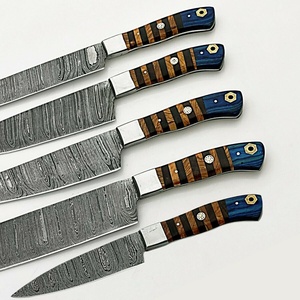 Ensemble de couteaux de chef Jexmoo 5 pièces en acier damas fait à la main personnalisé manche en bois écologique passe au lave-vaisselle grand cadeau pour les chefs - Product Image 4