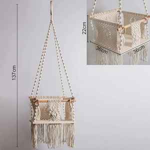 Asiento de Columpio para Bebé de Macramé Hecho a Mano |   Silla Colgante Infantil para Interiores, para Guardería y Habitación Infantil |   Estilo Bohemio - Product Image 4