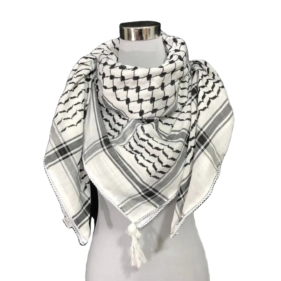 Novo Preço Por Atacado Top Quality Material Tactical Windproof 100% Algodão Árabe Shemagh Poliéster Algodão Camuflagem Keffiyeh