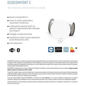 Unidad de Recuperación de Calor WiFi Fantini Cosmi ECOCOMFORT 3 VMC AP 19996 para Sistemas HVAC - Product Image 4