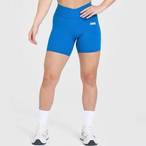 Pantalones cortos de cintura elástica con logotipo personalizado, pantalones cortos de carga informales a la moda para mujer - Product Image 4