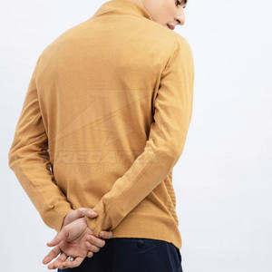 Cómodo suéter con cremallera de cuarto de mezcla de algodón de alta calidad y transpirable para ropa informal - Product Image 4